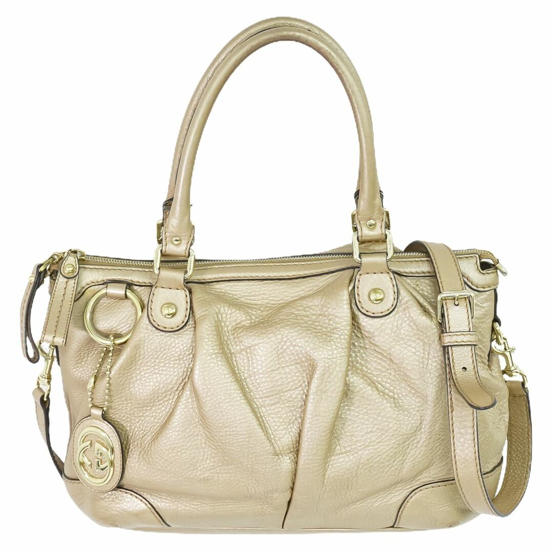GUCCI - 本物 グッチ GUCCI スーキー 2WAY ショルダーバッグ ハンドバッグ ポシェット レザー ピンクゴールド 247902 Sukey バッグ 中古