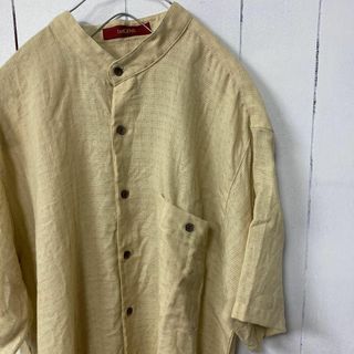 LeCENT 古着　ノーカラーシャツ　90s 総柄　グッドカラー　オーバーサイズ(シャツ)
