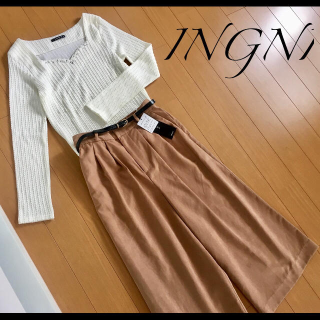 INGNI(イング)の新品INGNI 3点セット♡ビジュートップス＋ベルト付ガウチョ レディースのレディース その他(セット/コーデ)の商品写真