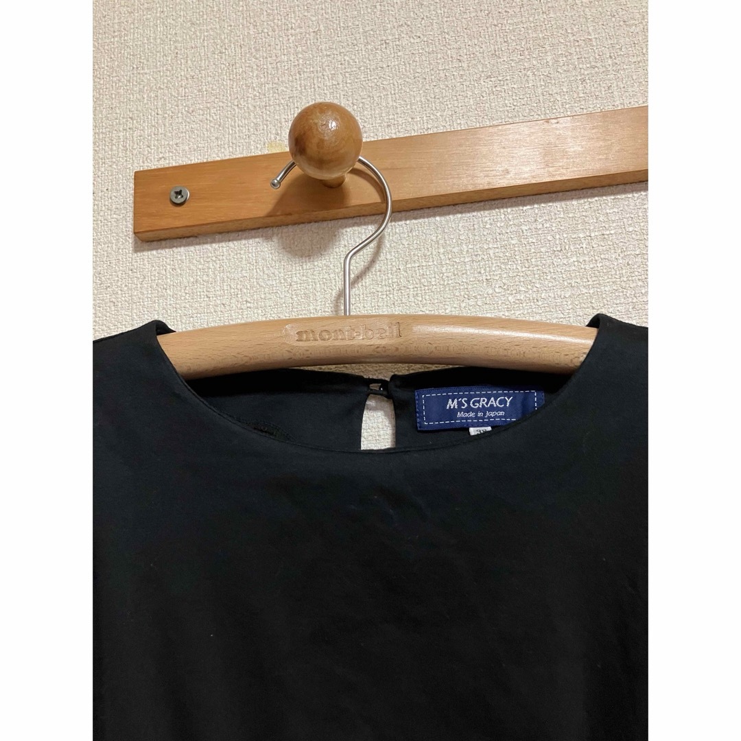 M´S GRACY エムズグレイシー カットソー ブラウス ドッキング 黒 38 M´S GRACY エムズグレイシー カットソー ブラウス ドッキング 黒 38