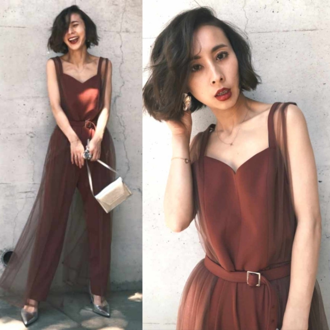 Ameri VINTAGE - Ameri【タグ付新品】チュール ロンパース 結婚 Ameri VINTAGE - Ameri【タグ付新品】チュール ロンパース 結婚