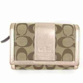 コーチ(COACH)のコーチ 二つ折り財布 シグネチャー 小銭入れあり ウォレット ブランド レディース ブラウン COACH(財布)