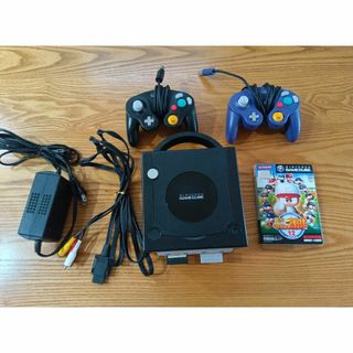 ニンテンドウ(任天堂)の任天堂 ゲームキューブ本体 ブラック＋実況パワフルプロ野球１２【動作確認済】(家庭用ゲーム機本体)