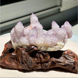 激レア　スピリットクォーツ　カクタスアメジスト原石  サボテン水晶　一点物(置物)