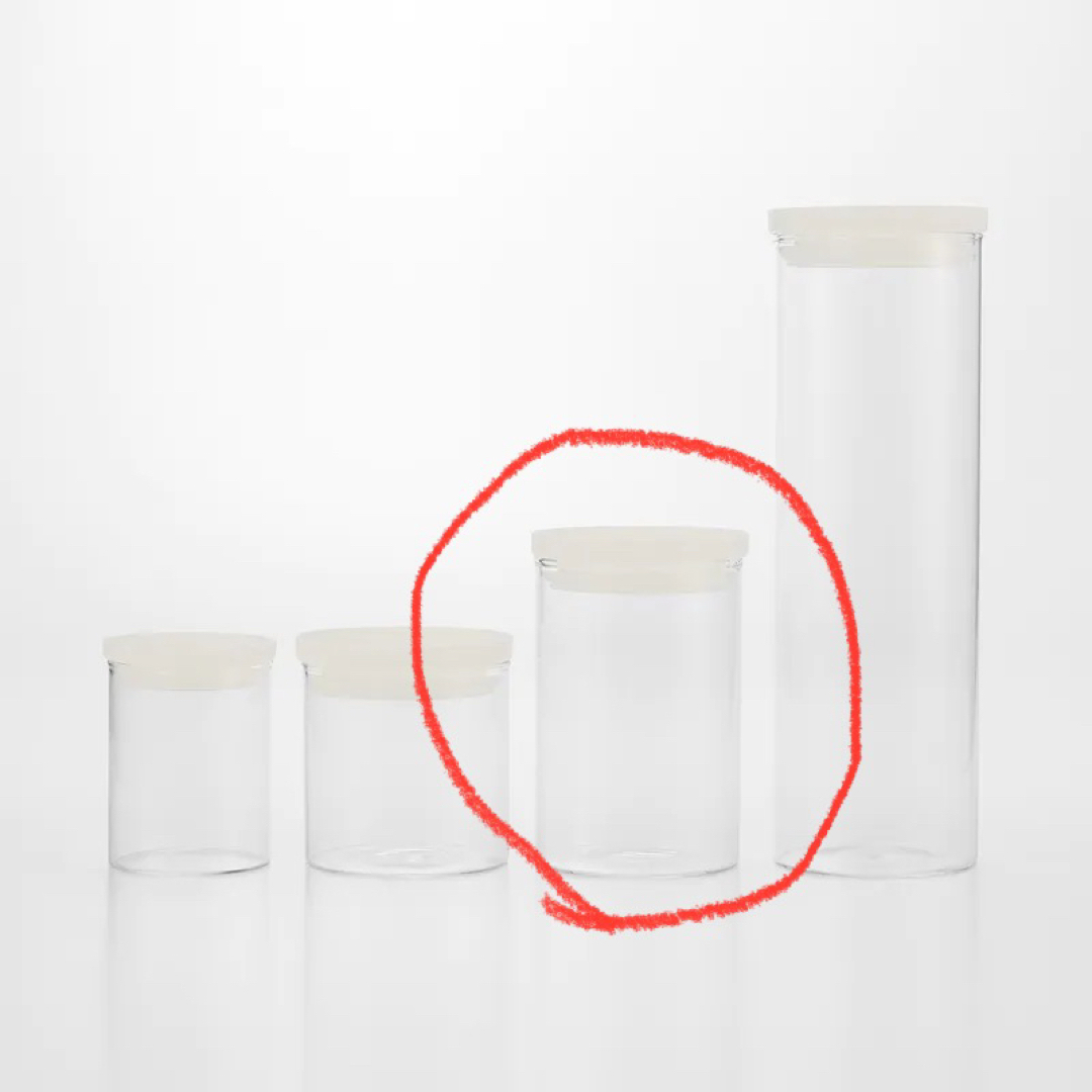 MUJI (無印良品)(ムジルシリョウヒン)のMUJI 無印良品 耐熱ガラス丸型保存容器 インテリア/住まい/日用品のキッチン/食器(容器)の商品写真