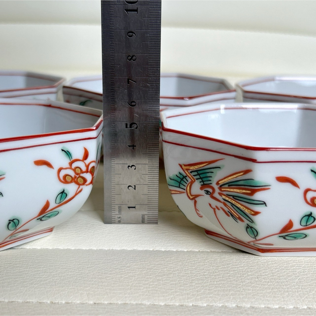 たち吉 - たち吉 赤絵花鳥 金彩 八角小鉢揃え 5枚セット 鳳凰 たち吉 - たち吉 赤絵花鳥 金彩 八角小鉢揃え 5枚セット 鳳凰
