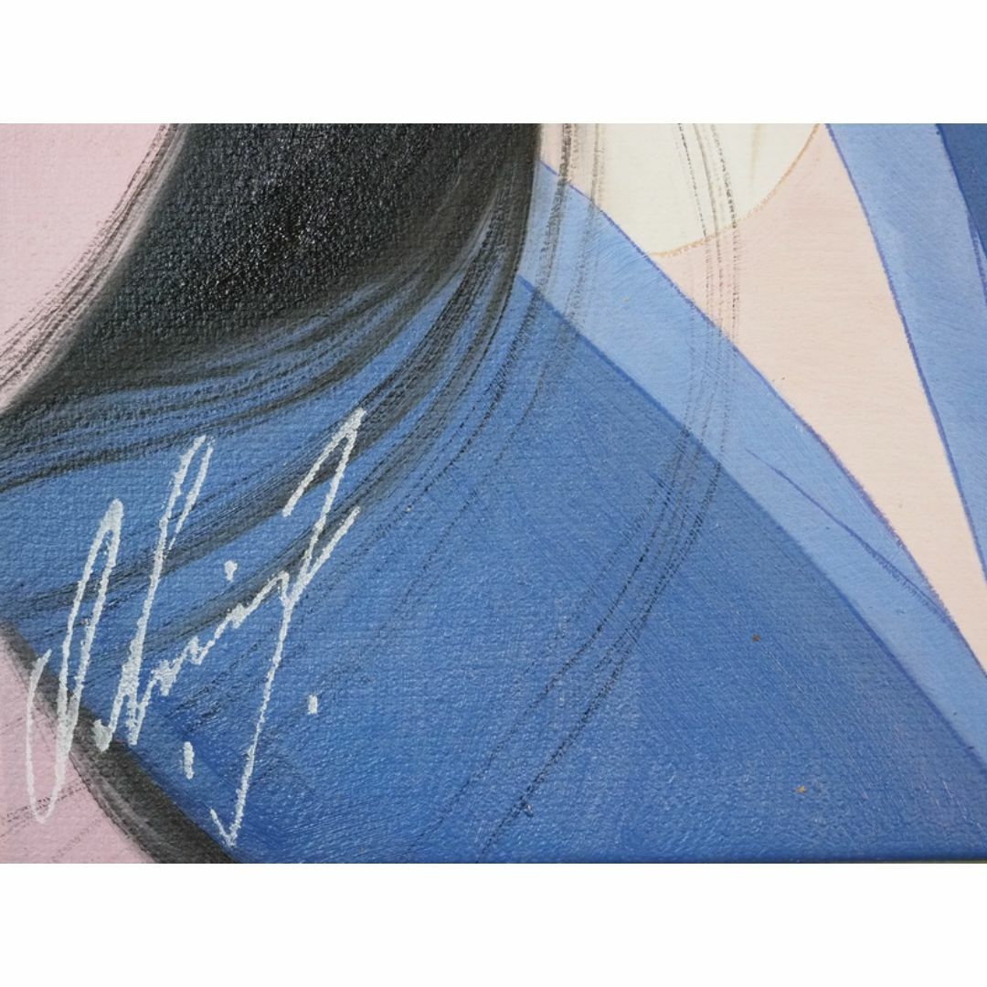 人物画 油絵 鶴田一郎 美人画 F6 額付き 手描き 肉筆 絵画
