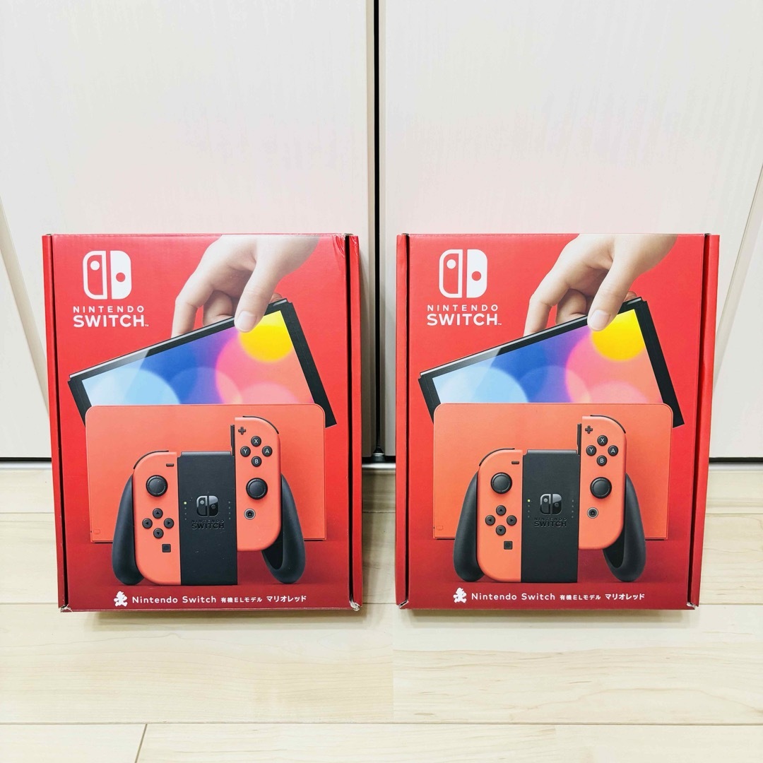 未使用】2台 有機EL Nintendo Switch 本体 マリオレッド 未使用】2台 有機EL Nintendo Switch 本体 マリオレッド