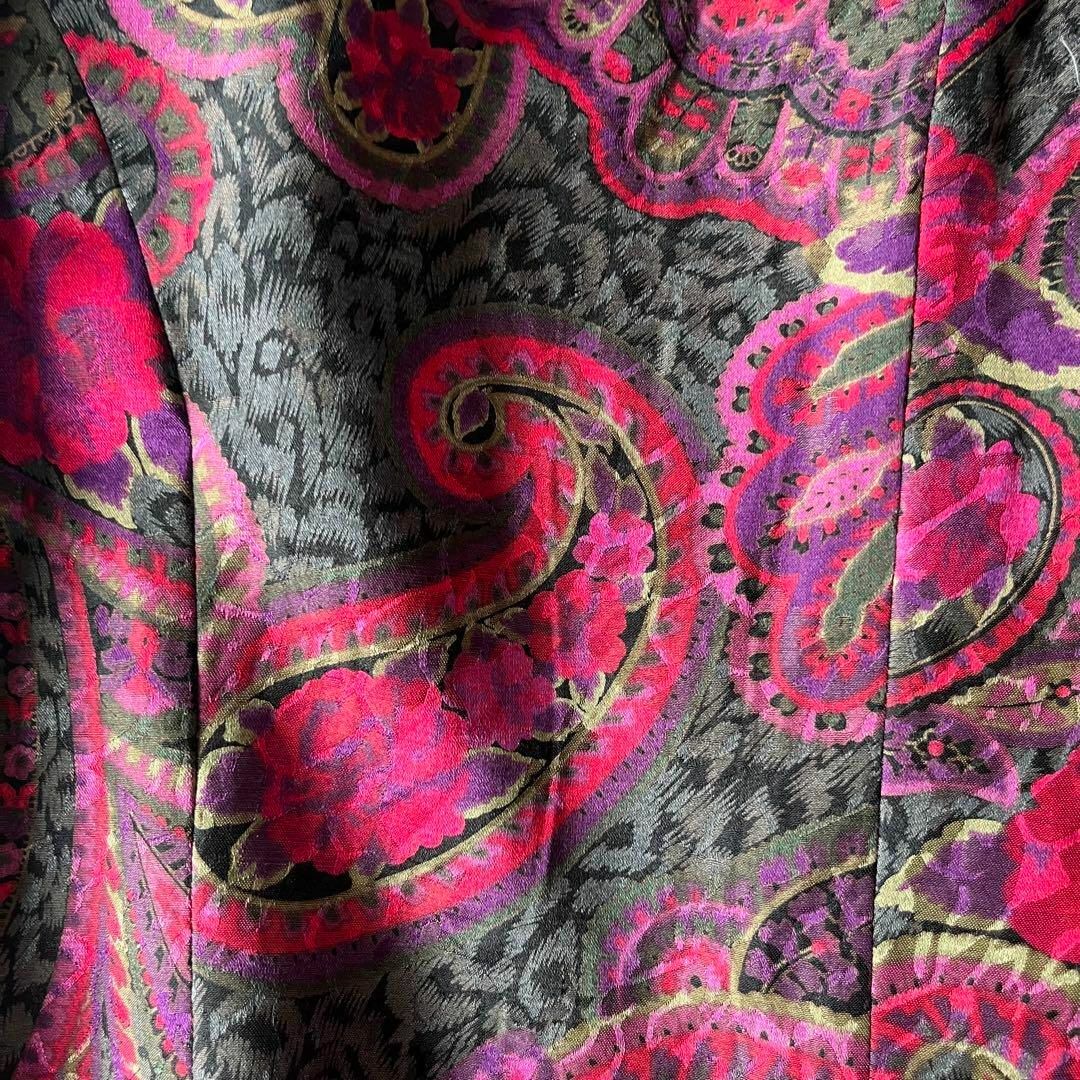 VINTAGE - 昭和レトロ花柄ジャケット派手柄ゆったり肩パッド光沢 VINTAGE - 昭和レトロ花柄ジャケット派手柄ゆったり肩パッド光沢