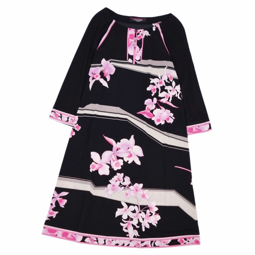 LEONARD - 極美品 レオナール LEONARD FASHION ワンピース 七分 LEONARD - 極美品 レオナール LEONARD FASHION ワンピース 七分