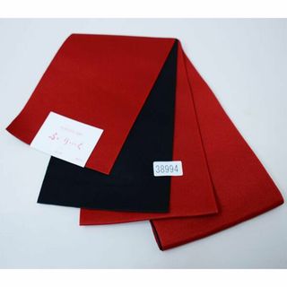 半幅帯 浴衣帯 日本製 ポリエステル100％ 赤×黒 NO38994(浴衣帯)