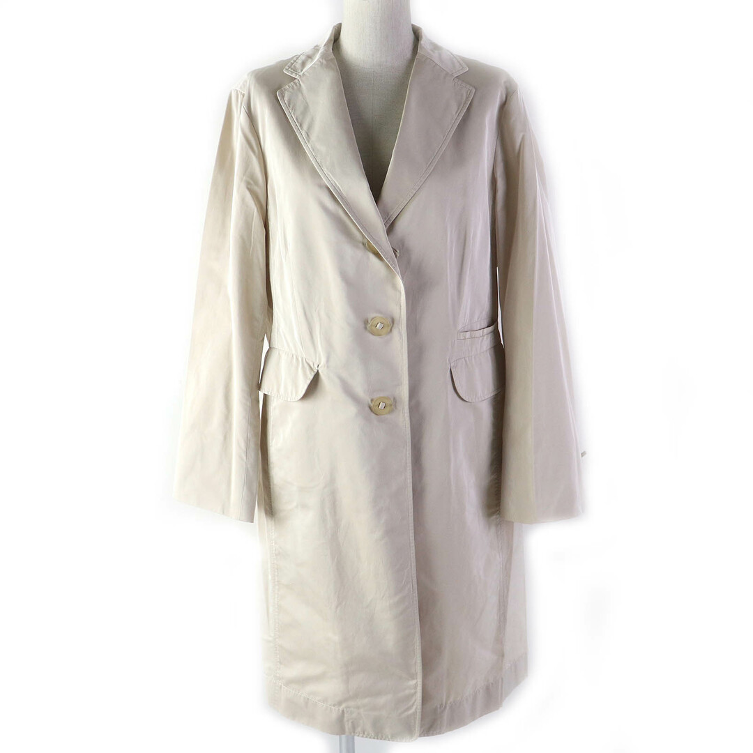 JIL SANDER - 美品△JIL SANDER ジルサンダー シルク混 バックベルト付き シングル トレンチコート ライトベージュ系 42 イタリア製 正規品 レディース