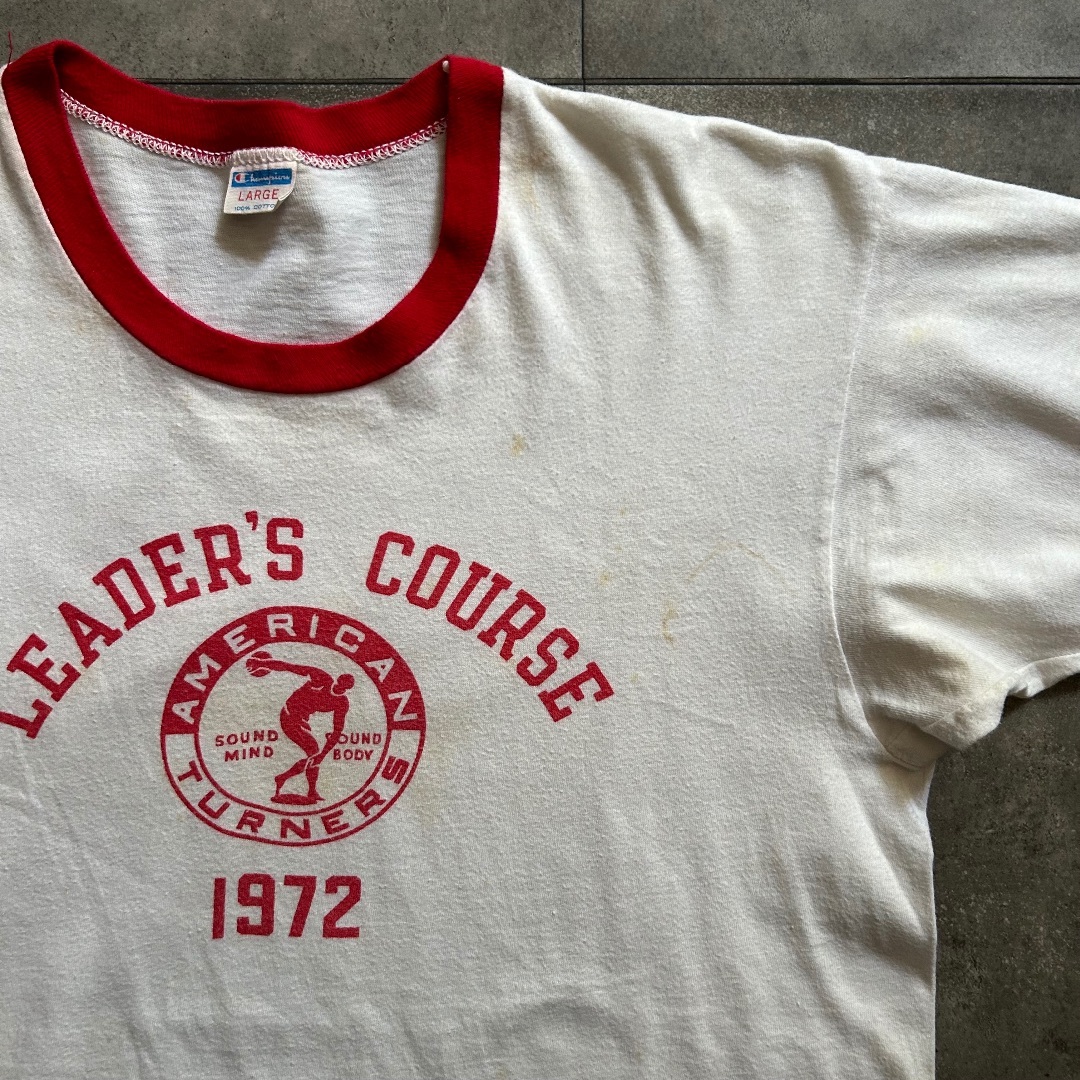 Champion - 70s チャンピオン リンガーtシャツ USA製 染み込み Champion - 70s チャンピオン リンガーtシャツ USA製 染み込み