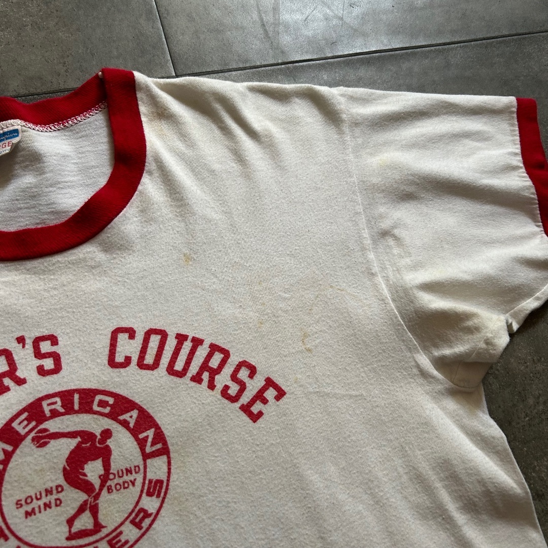 Champion - 70s チャンピオン リンガーtシャツ USA製 染み込み Champion - 70s チャンピオン リンガーtシャツ USA製 染み込み