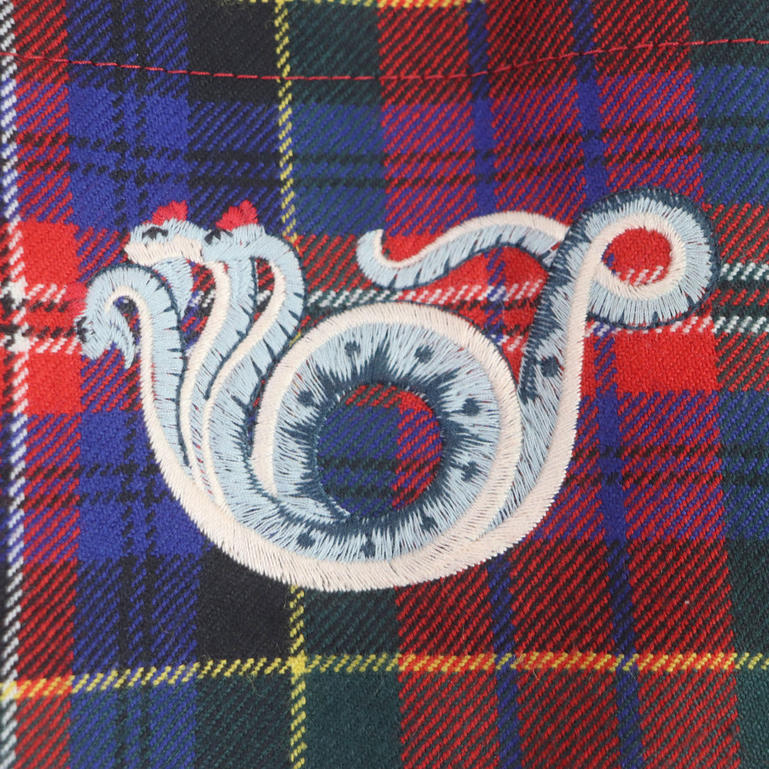 GUCCI - 極美品▽GUCCI グッチ 474374 ウール チェック柄 刺繍 GUCCI - 極美品▽GUCCI グッチ 474374 ウール チェック柄 刺繍