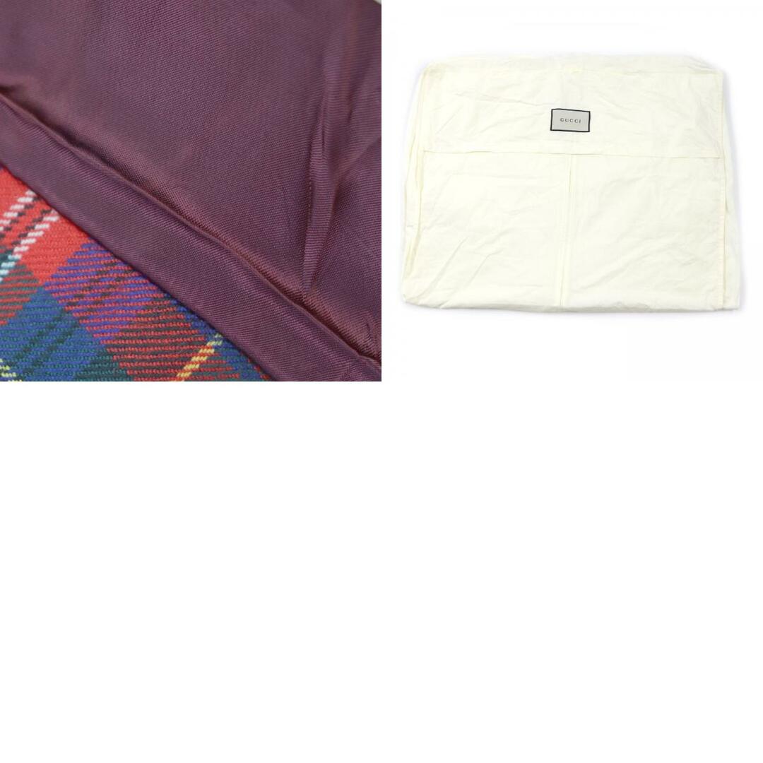 GUCCI - 極美品▽GUCCI グッチ 474374 ウール チェック柄 刺繍 GUCCI - 極美品▽GUCCI グッチ 474374 ウール チェック柄 刺繍