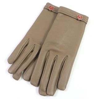美品 レディース レザーグローブ 革手袋 ブラウン ファー付き 美品 レディース レザーグローブ 革手袋 ブラウン ファー付き