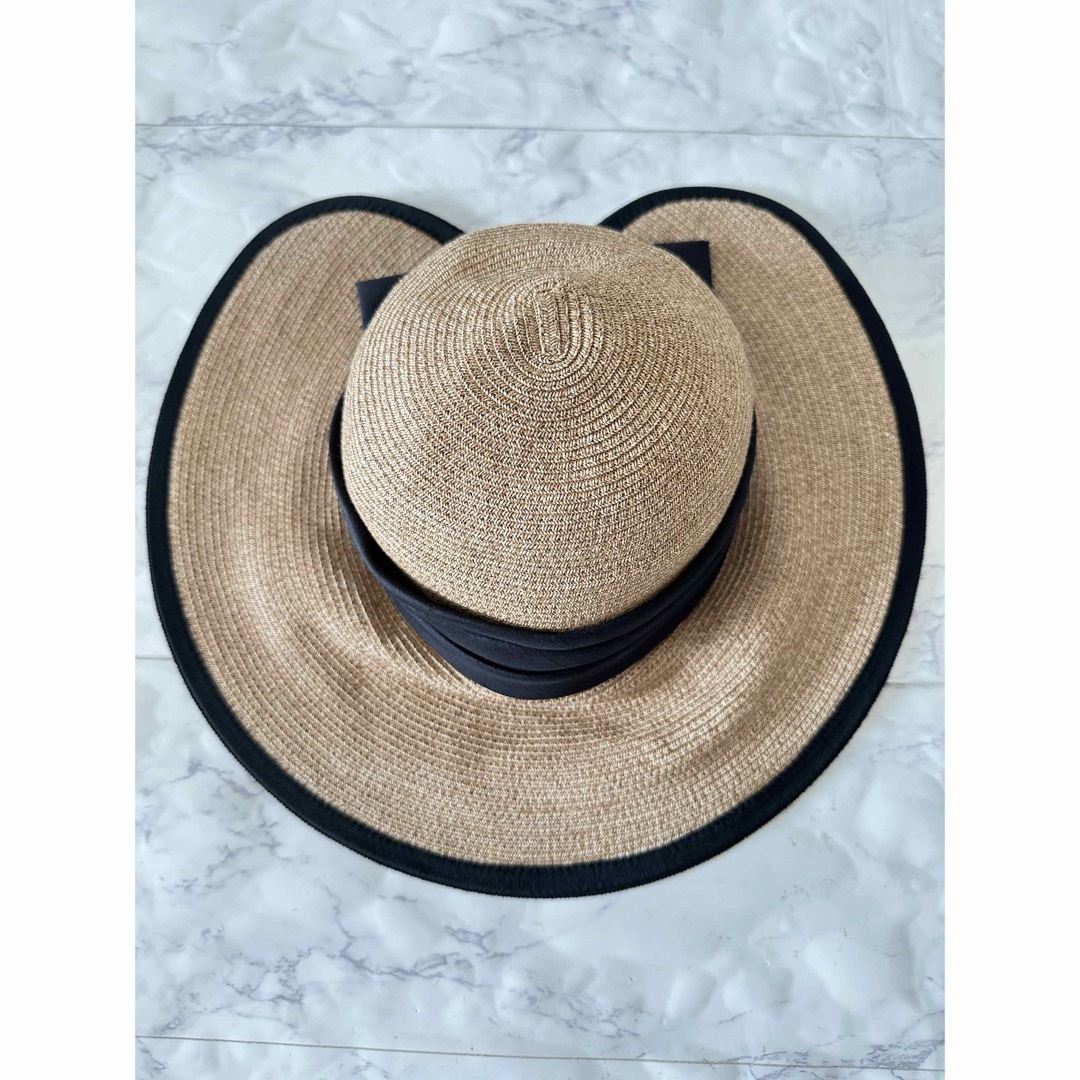 LANVIN - LANVIN ランバン ハット 麦わら帽子 M リボン スリット LANVIN - LANVIN ランバン ハット 麦わら帽子 M リボン スリット