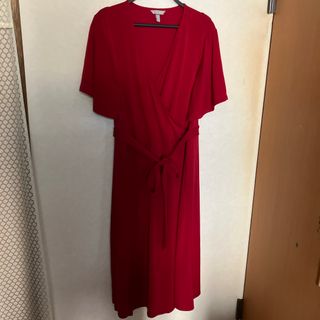 XL 赤ワンピース　H&M(ロングワンピース/マキシワンピース)