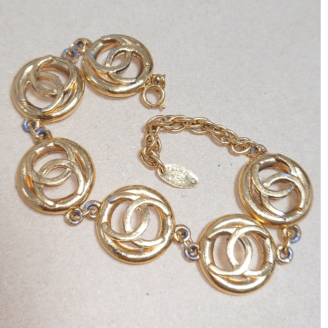 良品】CHANEL チェーン ブレスレット ココマーク ビンテージ メタル
