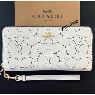 コーチ(COACH)のCOACH 長財布 ホワイト コーチ財布 パンチング レディース財布 ギフト(財布)