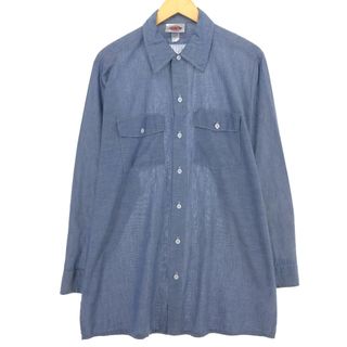 ディッキーズ(Dickies)の古着 80年代 ディッキーズ Dickies 長袖 ワークシャツ USA製 メンズL /eaa461128(シャツ)