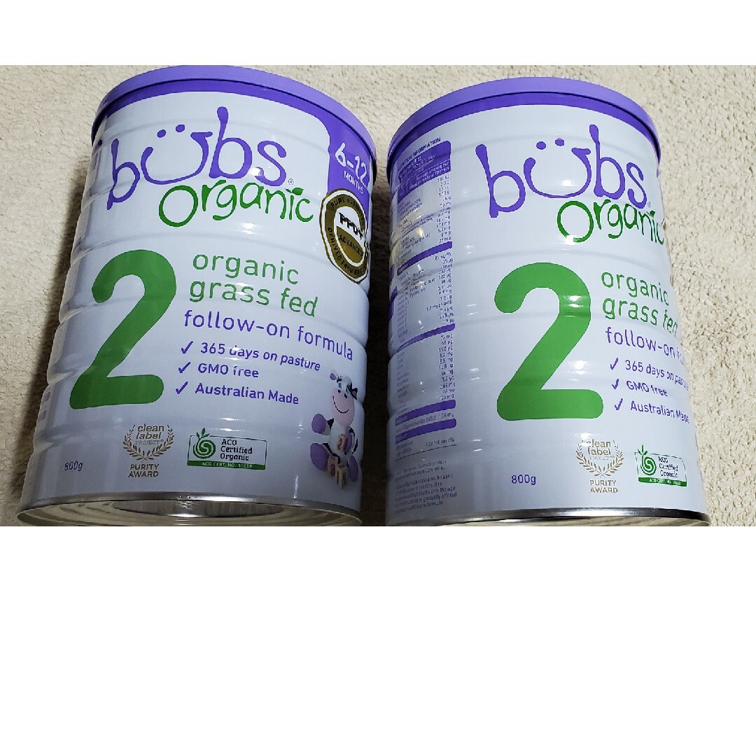 bubs organic 2 粉ミルク 800g 安直 2缶セット 新品 bubs organic 2 粉ミルク 800g 安直 2缶セット 新品