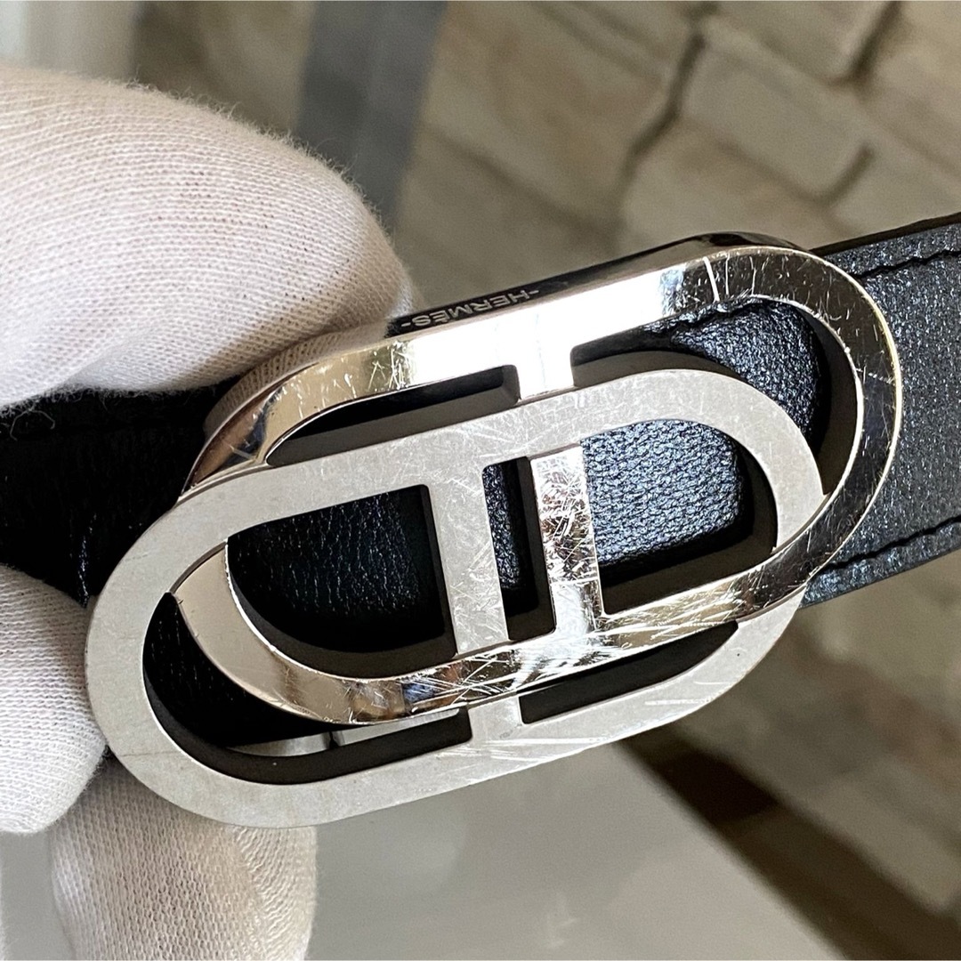 HERMES - HERMES ベルト ブラック×ダークブラウン H金具の通販 HERMES - HERMES ベルト ブラック×ダークブラウン H金具の通販
