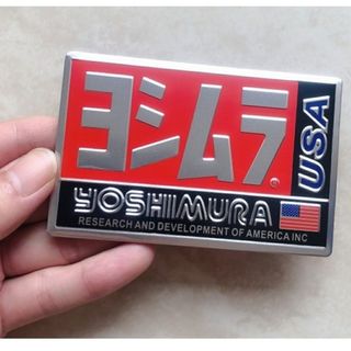 ヨシムラ・USA#YOSHIMURA/バイク“アルミ”ステッカー🔴JH119
