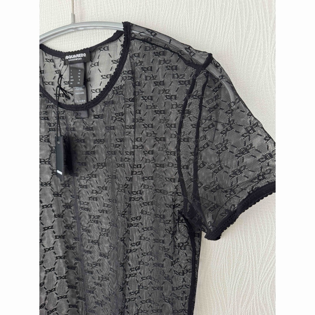 【新品】DSQUARED2 ロゴ シースルー 半袖 トップス 新品】DSQUARED2 ロゴ シースルー 半袖 トップス