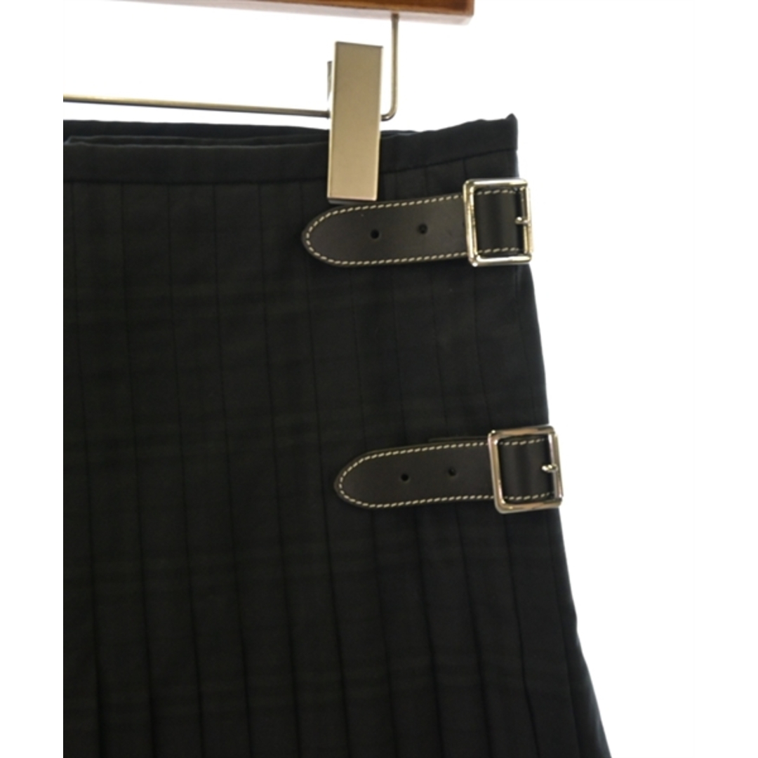 BURBERRY バーバリー ひざ丈スカート S カーキx黒(チェック BURBERRY バーバリー ひざ丈スカート S カーキx黒(チェック