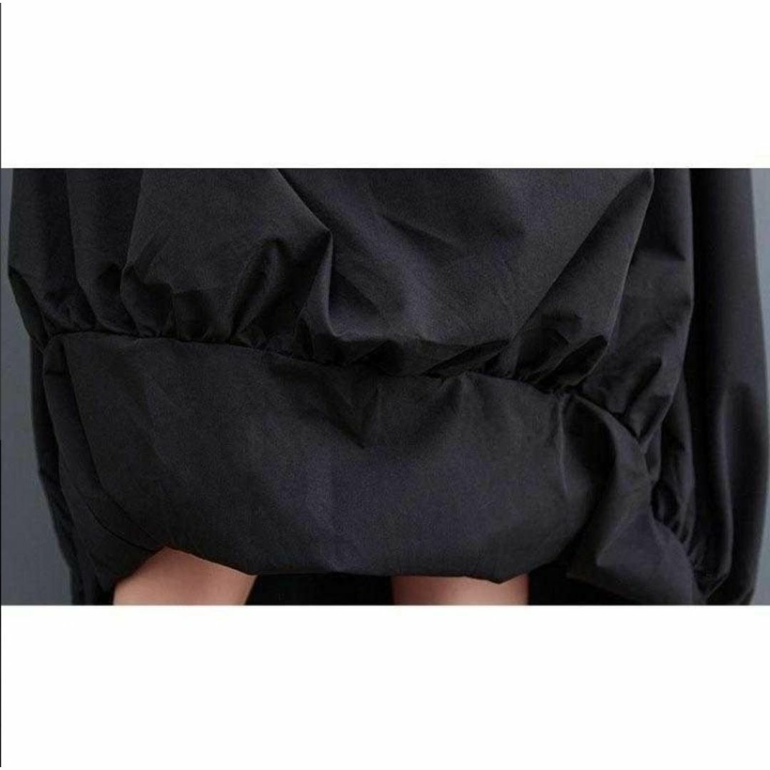 【バルーン スカート】ゆったり ロング XXL 黒 フレア マキシ丈 ブラック レディースのスカート(ロングスカート)の商品写真