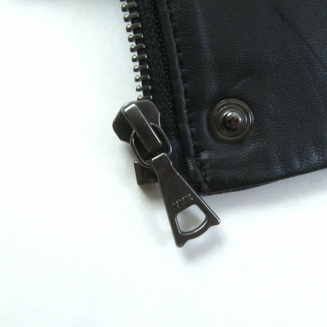 美品★theory セオリー 01-2160803 ラムレザー フード付 比翼仕立て レザージャケット/アウター ブラック 黒 S 正規品 レディース