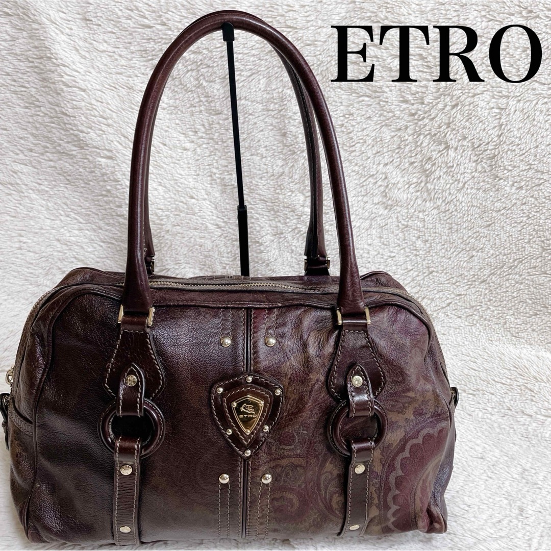 ETRO - 希少 美品 ETRO エトロ ロゴ総柄 オールレザー ETRO - 希少 美品 ETRO エトロ ロゴ総柄 オールレザー