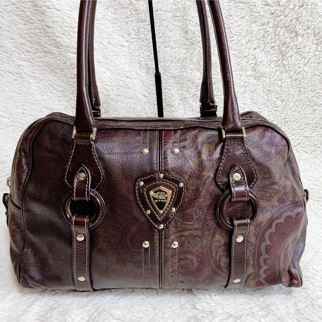 ETRO - 希少 美品 ETRO エトロ ロゴ総柄 オールレザー ETRO - 希少 美品 ETRO エトロ ロゴ総柄 オールレザー