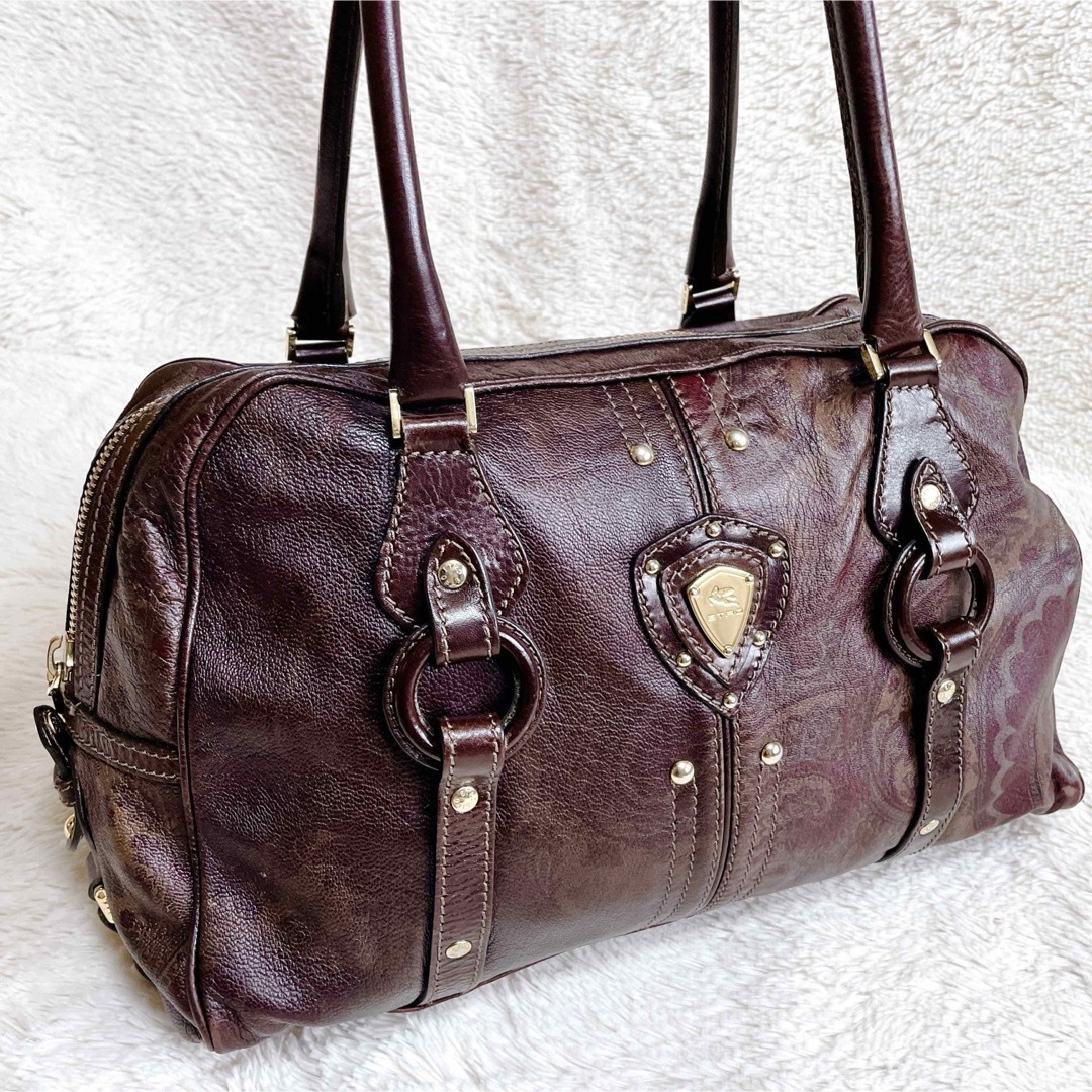 ETRO - 希少 美品 ETRO エトロ ロゴ総柄 オールレザー ETRO - 希少 美品 ETRO エトロ ロゴ総柄 オールレザー