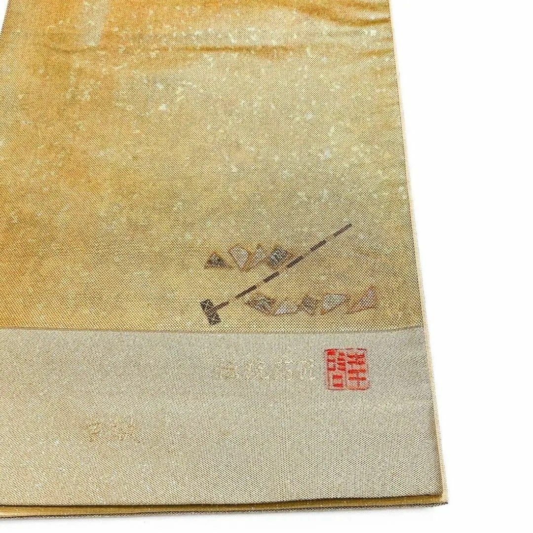 伝統箔匠 綴螺鈿織 手織り 般若 螺鈿 袋帯 着物 052w p 伝統箔匠 綴螺鈿織 手織り 般若 螺鈿 袋帯 着物 052w p