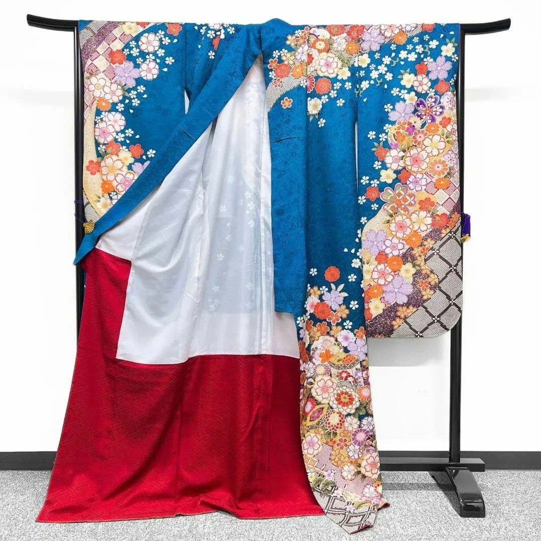 振袖 6点セット 花模様 晴れの日 成人式 着物 052w p 振袖 6点セット 花模様 晴れの日 成人式 着物 052w p