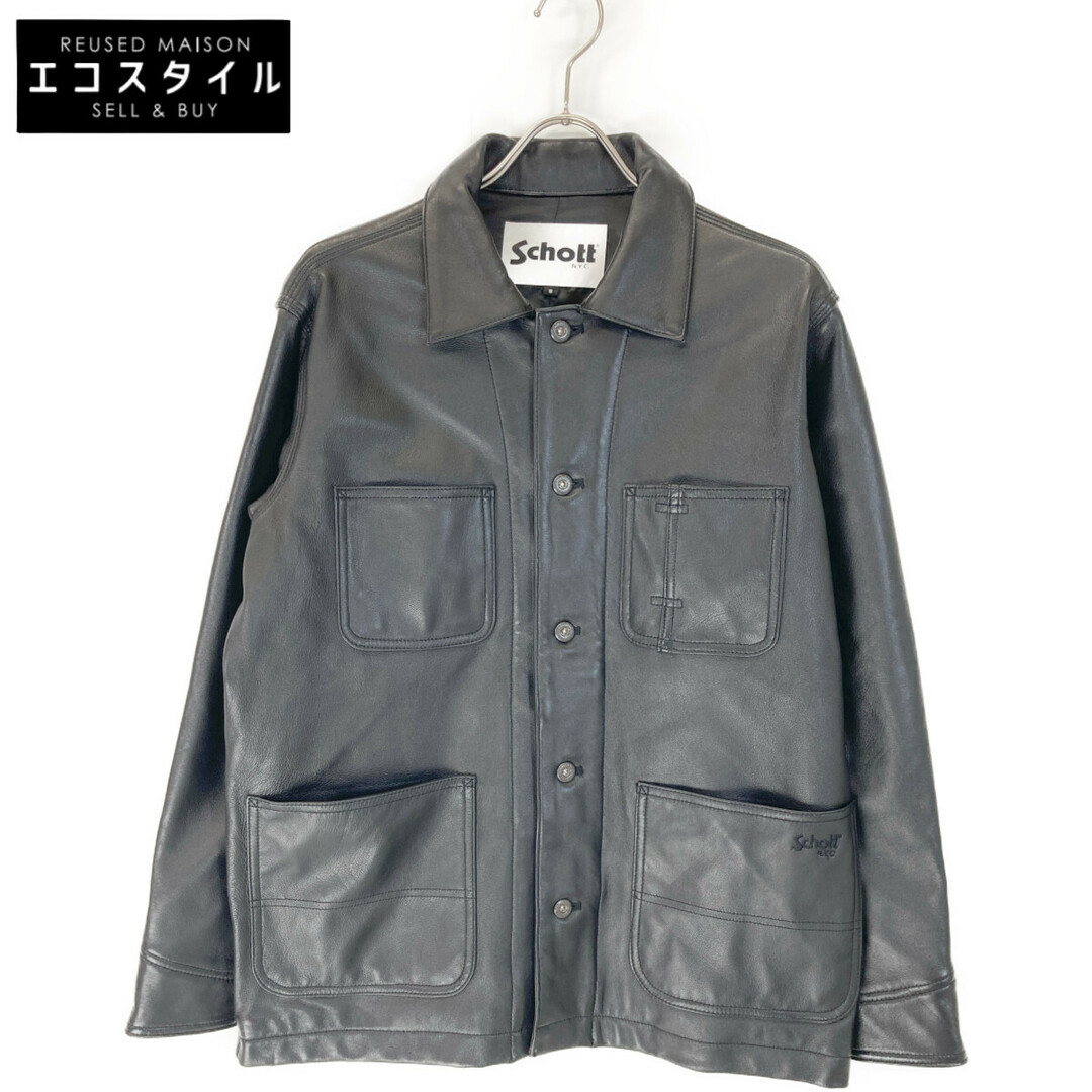 Schott/ショット//ラムレザー カバーオール ジャケット 冷え Schott/ショット//ラムレザー カバーオール ジャケット 冷え