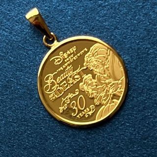 Disney - 未使用 美女と野獣 1/10oz 純金コインペンダント K24 Disney - 未使用 美女と野獣 1/10oz 純金コインペンダント K24