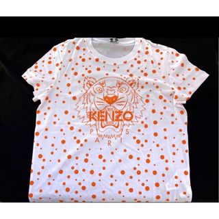 ケンゾー(KENZO)の新品 KENZO ケンゾー★トラ柄 ドット総柄 Tシャツ 寅 白×オレンジ XL(Tシャツ/カットソー(半袖/袖なし))