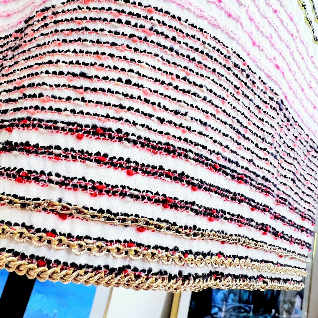 ☆CHANEL☆美品☆チェーントリム☆サマーツイード☆刺繍☆ワンピース ☆CHANEL☆美品☆チェーントリム☆サマーツイード☆刺繍☆ワンピース