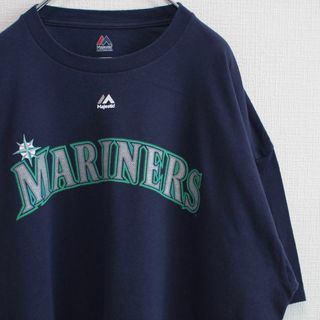 マジェスティック(Majestic)のMajestic × シアトル マリナーズ XXL ビッグサイズ 古着 Tシャツ(Tシャツ/カットソー(半袖/袖なし))