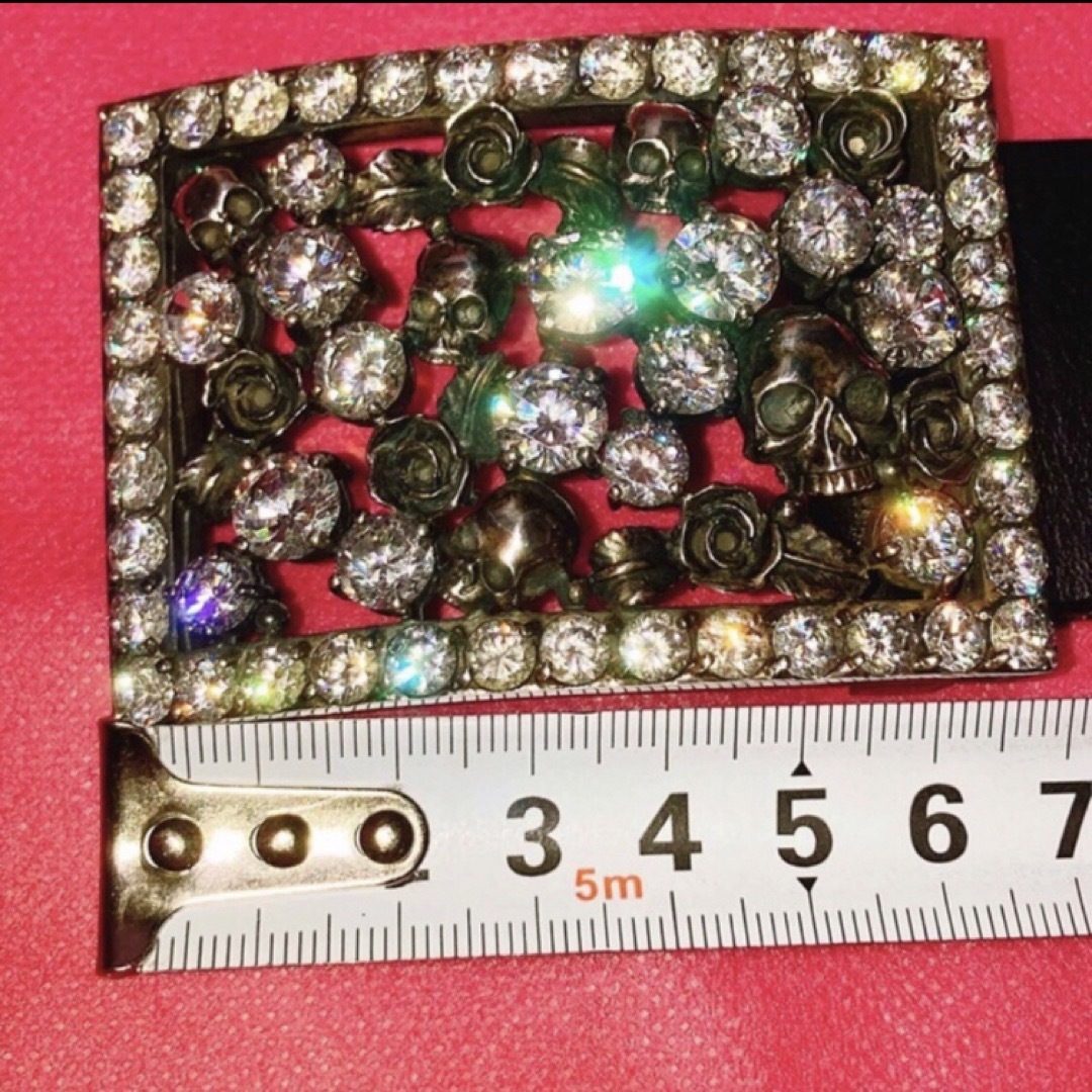 glamb シルバー925ジルコニアスカルローズバックルベルト(glamb glamb シルバー925ジルコニアスカルローズバックルベルト(glamb