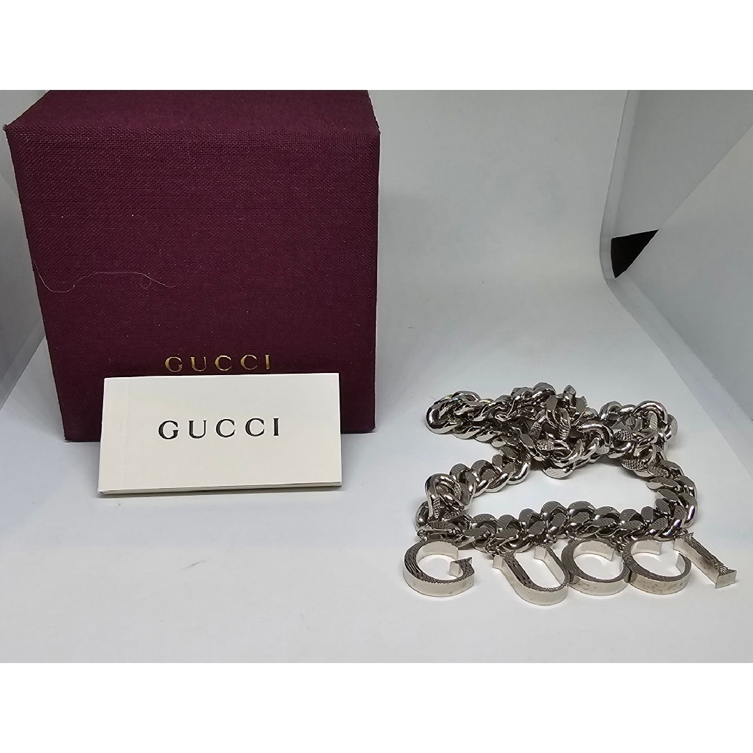 GUCCI - 【廃盤未使用品】GUCCI スクリプト ロゴ ネックレスの GUCCI - 【廃盤未使用品】GUCCI スクリプト ロゴ ネックレスの