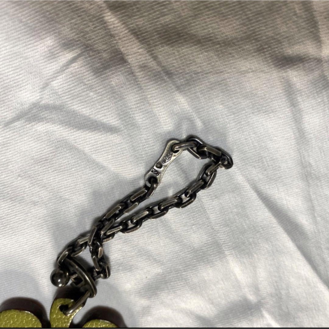 美品 エルメス クローバー チャーム 箱付き 希少 HERMES エルメス クローバー チャーム レザー 925 刻印 箱付き