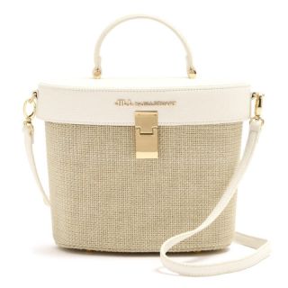 ジルバイジルスチュアート(JILL by JILLSTUART)の早い者勝ち！新品♡ホワイト♡RATTAN SKIN BUCKET♡ジルバイ(ハンドバッグ)