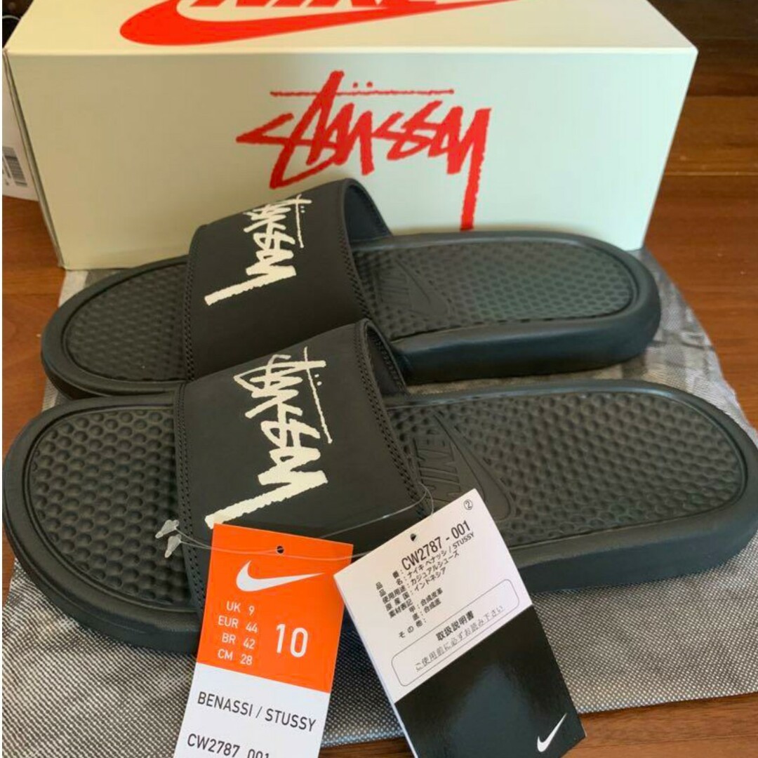 stussy×NIKE BENASSI us10 28センチ ステューシー 黒 stussy×NIKE BENASSI us10 28センチ ステューシー 黒