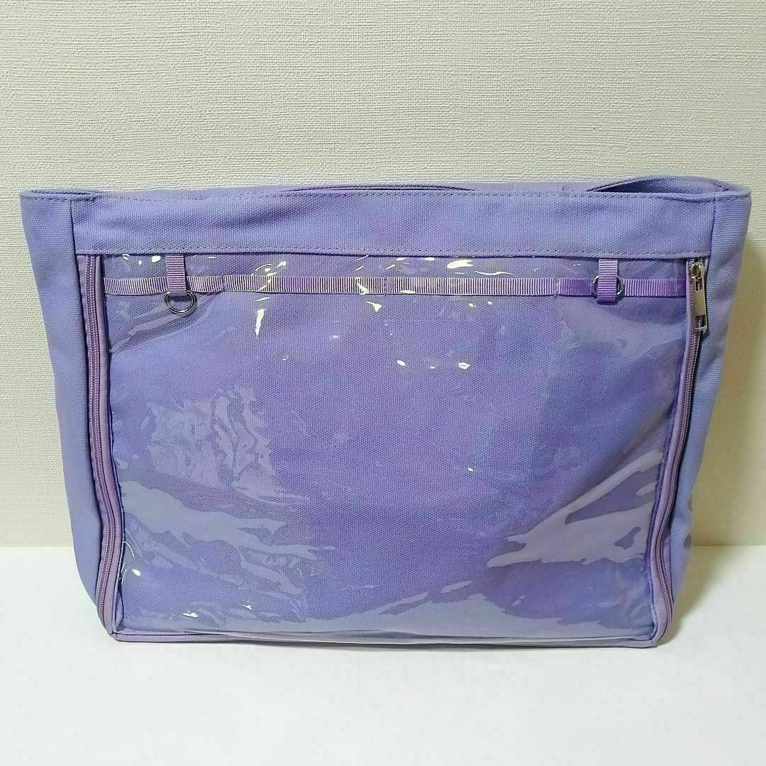 帆布 痛バッグ 痛バ♡キャンバス地♡韓国 トートバッグ 推し活 オタ活 透明 紫 レディースのバッグ(トートバッグ)の商品写真
