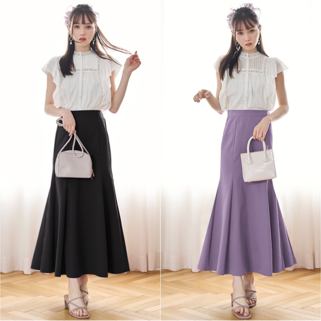 リュクス ロング フレア マーメイドスカート ブルー リュクス ロング フレア マーメイドスカート ブルー (スカート